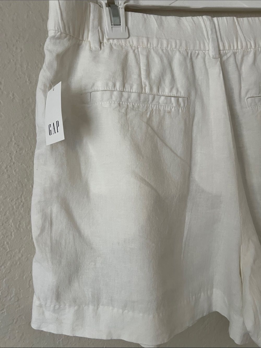NWT GAP 365 High-Rise Linen Blend Pleated White Shorts Size L - Picture 8 of 15